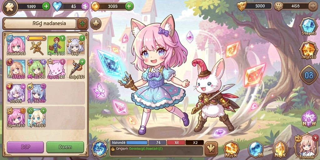 Gameplay yang menunjukkan pertarungan seru antar karakter.